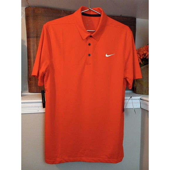 Nike Other - Nike Dri-fit Mens Sports Orange Shortsleeve Polo Shirt Size M